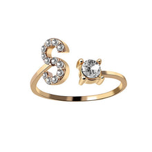 Load image into Gallery viewer, New Design Adjustable 26 Initial Letter Ring Fashion Jewelry For Women Simple Elegant Jewelry