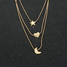 Load image into Gallery viewer, Alloy Star And Moon Pendant Necklace