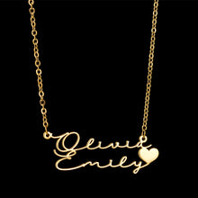 Load image into Gallery viewer, Stainless Steel English Double-layer Pendant Necklace