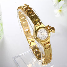 Load image into Gallery viewer, Gold Women's Bracelet Watch Honey Heart Rhinestone Casual Stainless Steel