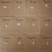 Load image into Gallery viewer, Twelve Constellation Pendant Necklace Simple Titanium Steel Clavicle Chain