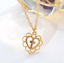 Load image into Gallery viewer, Pearl Drops Love Necklace Rhinestone Multilayer Wedding Clavicle Chain