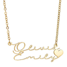 Load image into Gallery viewer, Stainless Steel English Double-layer Pendant Necklace