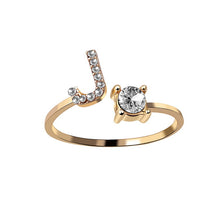 Load image into Gallery viewer, New Design Adjustable 26 Initial Letter Ring Fashion Jewelry For Women Simple Elegant Jewelry