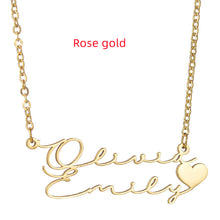 Load image into Gallery viewer, Stainless Steel English Double-layer Pendant Necklace