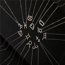 Load image into Gallery viewer, Twelve Constellation Pendant Necklace Simple Titanium Steel Clavicle Chain