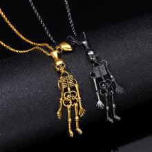 Load image into Gallery viewer, Vintage Skull Ghost Necklace Hand In Hand