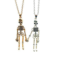 Load image into Gallery viewer, Vintage Skull Ghost Necklace Hand In Hand