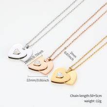 Load image into Gallery viewer, Best Friend Gift Peach Heart Combination Necklace