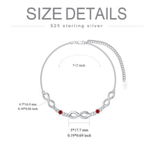 Load image into Gallery viewer, Infinity Bracelet for Women 925 Sterling Silver Birthstone Bracelet Valentine's Day Birthday Christmas Gifts for Mom Wife Girls Her