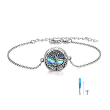 Load image into Gallery viewer, Sterling Silver Life Tree Urn Abalone Shell Bracelet For Woman