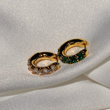Load image into Gallery viewer, Emerald Thick Mini Ring Earring Earrings Earrings