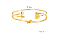 Load image into Gallery viewer, Modyle Gold Color Crystal Wedding Bracelets Set CZ Stone Heart Bracelets Bangles For Woman