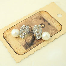 Load image into Gallery viewer, Butterfly Diamond Pearl Earrings For Women