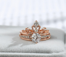 Load image into Gallery viewer, Crown Rings For Women White Gold Engagement Wedding Ring Jewelry