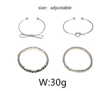 Load image into Gallery viewer, Modyle Gold Color Crystal Wedding Bracelets Set CZ Stone Heart Bracelets Bangles For Woman