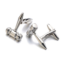 Load image into Gallery viewer, Men's Shirt Cufflinks Stainless Steel Cufflinks Hammer Cufflinks Metal Cufflinks French Cufflinks