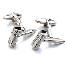 Load image into Gallery viewer, Men's Shirt Cufflinks Stainless Steel Cufflinks Hammer Cufflinks Metal Cufflinks French Cufflinks
