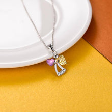 Load image into Gallery viewer, Sterling Silver Guardian Angel Necklace Birthday Communion Christening Jewelry Gifts for Girls Daughter