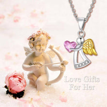 Load image into Gallery viewer, Sterling Silver Guardian Angel Necklace Birthday Communion Christening Jewelry Gifts for Girls Daughter