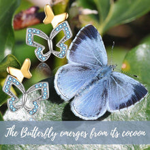 Load image into Gallery viewer, Sterling Silver Butterfly Earrings Hypoallergenic Stud Earring Anniversary Birthday Jewelry Gifts