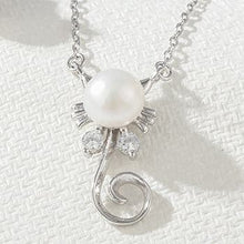 Load image into Gallery viewer, Wholesale Women Freshwater Cat Pendant 925 Sterling Silver Necklace And Earing Pearl Jewelry Sets