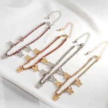 Load image into Gallery viewer, Rhinestone Anklets For Women Zirconia Butterfly Cuban Link Anklet Bracelet On Leg Chain Bohemia Jewelry Foot Accesories