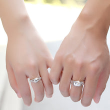 Load image into Gallery viewer, Diamond Romantic Couple Rings Men's Silver Plated Pair Rings