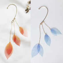 Load image into Gallery viewer, Yellow leaf leaf tassel earring earrings without pierced ears