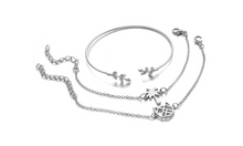 Load image into Gallery viewer, Modyle Gold Color Crystal Wedding Bracelets Set CZ Stone Heart Bracelets Bangles For Woman