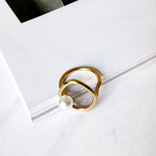 Load image into Gallery viewer, Dainty Faux Pearl Ring for Women Minimalist Rings