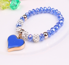 Load image into Gallery viewer, Elastic Crystal  Bracelet & Bangle Heart Bracelets