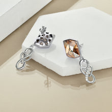 Load image into Gallery viewer, Infinity Love Heart Drop Earrings with Pink Crystals Jewelry Gifts for Women Girls Mom Birthday