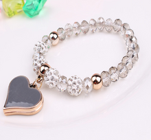 Load image into Gallery viewer, Elastic Crystal  Bracelet & Bangle Heart Bracelets