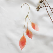 Load image into Gallery viewer, Yellow leaf leaf tassel earring earrings without pierced ears
