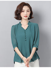 Load image into Gallery viewer, Mom summer short sleeve fashion chiffon shirt