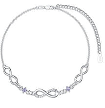 Load image into Gallery viewer, Infinity Bracelet for Women 925 Sterling Silver Birthstone Bracelet Valentine's Day Birthday Christmas Gifts for Mom Wife Girls Her