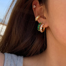 Load image into Gallery viewer, Emerald Thick Mini Ring Earring Earrings Earrings