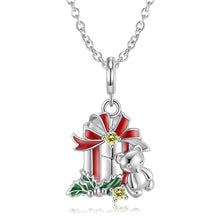 Load image into Gallery viewer, 925 Sterling Silver Bear Bell Necklace Fashion Christmas Jewelry