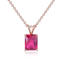 Load image into Gallery viewer, Birthday Gifts for Women s925 Sterling Silver Rose Gold Plated Choker Necklace with Square Cut Birthstone Gifts for Women Girls Birthday Mom