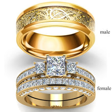 Load image into Gallery viewer, Crystal Diamond Ring European And American Popular Ladies Couple Rings Couples Bracelet