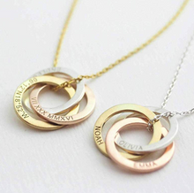 Load image into Gallery viewer, Family Necklace Personalized Gift Linked Circle Necklace Custom Children Name Rings Eternity Necklace Mother Gift