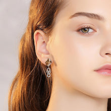 Load image into Gallery viewer, Infinity Love Heart Drop Earrings with Pink Crystals Jewelry Gifts for Women Girls Mom Birthday