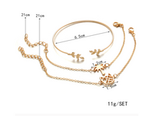 Load image into Gallery viewer, Modyle Gold Color Crystal Wedding Bracelets Set CZ Stone Heart Bracelets Bangles For Woman