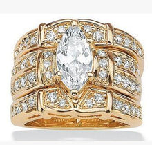 Load image into Gallery viewer, European and American couples combination rings Engagement zircon rings Hot set ring