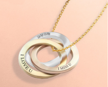 Load image into Gallery viewer, Family Necklace Personalized Gift Linked Circle Necklace Custom Children Name Rings Eternity Necklace Mother Gift