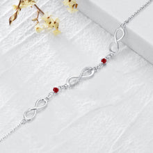 Load image into Gallery viewer, Infinity Bracelet for Women 925 Sterling Silver Birthstone Bracelet Valentine's Day Birthday Christmas Gifts for Mom Wife Girls Her