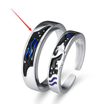 Load image into Gallery viewer, Sea And Whale Epoxy  Couple Men And Women Pair Rings Simple  Rings