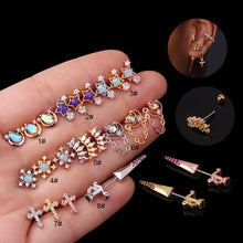 Load image into Gallery viewer, Piercing Ear Jewelry Fashion Zircon Stainless Steel European And American Ear Bone Studs