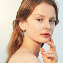 Load image into Gallery viewer, Moon Cat Earrings for Women Hypoallergenic 925 Sterling Silver Crescent Cat Drop Dangle Earrings Moon Cat Hook Earrings for Mom